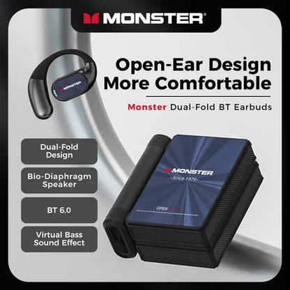 Wireless Open Ear Earbuds with Noise Cancelling Mic 100H Playtime Sweatproof for Sports & Work