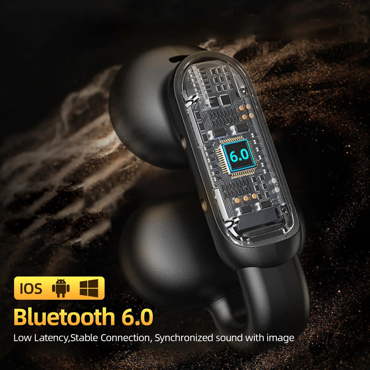 Open Ear Clip On Wireless Earbuds with ENC Mic 40H Playtime Bluetooth 5.4 for Running Workout & Daily Use
