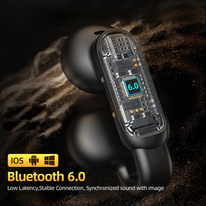 Open Ear Clip On Wireless Earbuds with ENC Mic 40H Playtime Bluetooth 5.4 for Running Workout & Daily Use
