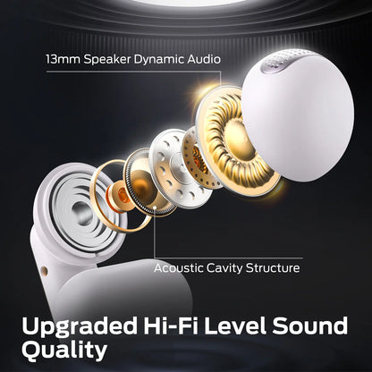 Open Ear Clip On Wireless Earbuds with ENC Mic 40H Playtime Bluetooth 5.4 for Running Workout & Daily Use