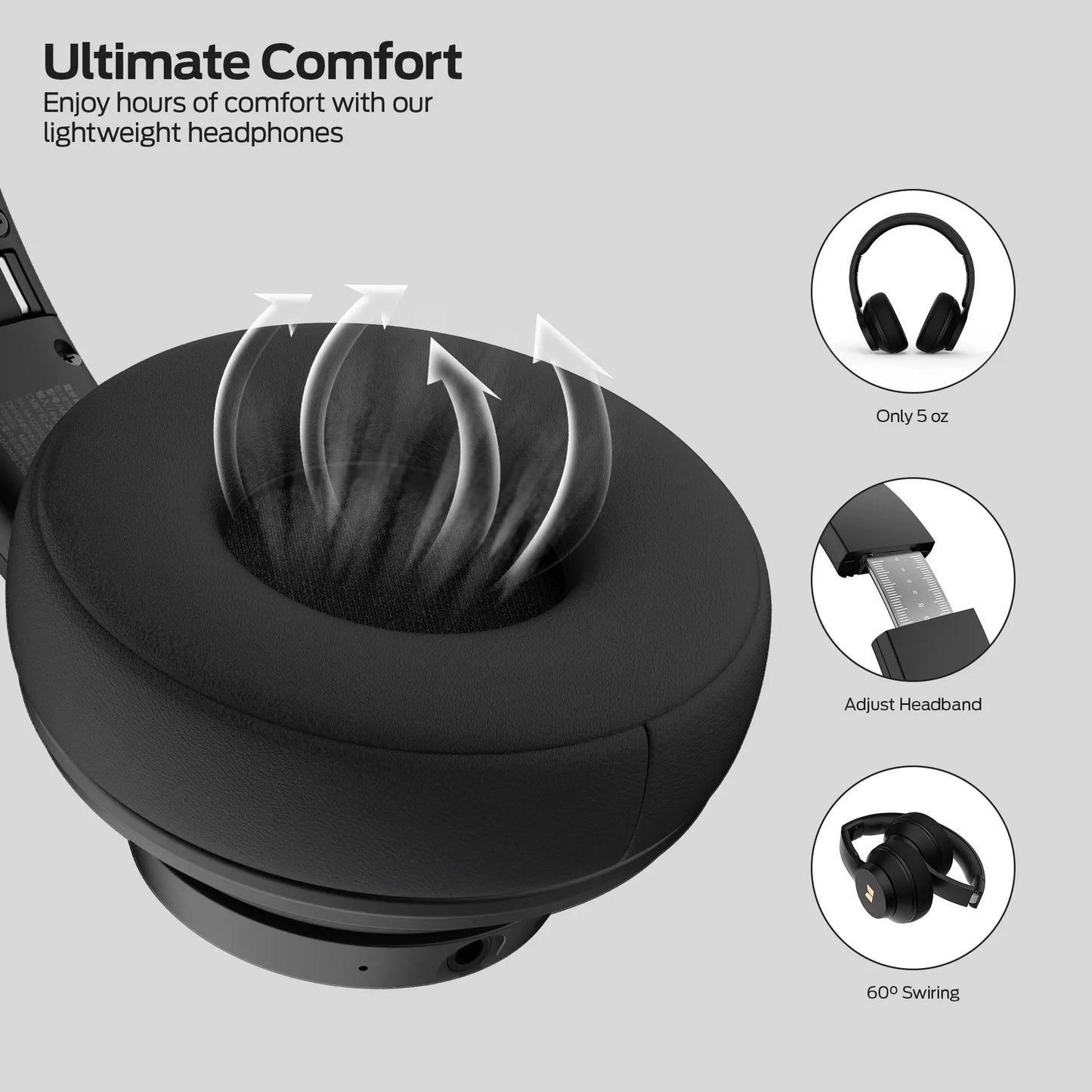 40H Wireless Over Ear Headphones with Deep Bass Sound & ENC Clear Calls