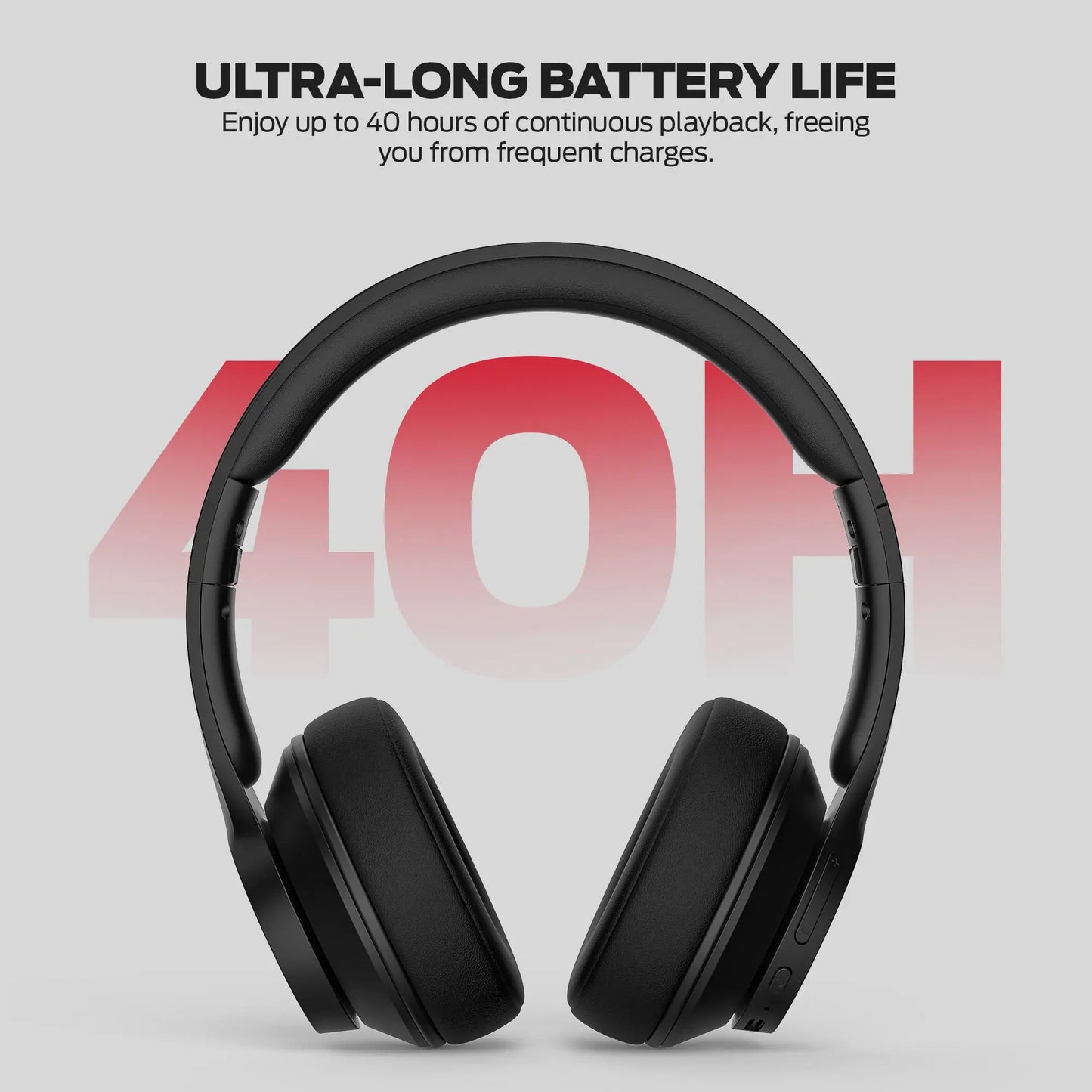 40H Wireless Over Ear Headphones with Deep Bass Sound & ENC Clear Calls