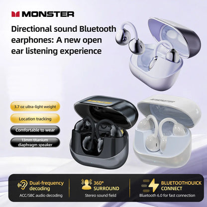 Open Ear Clip On Wireless Earbuds with Bluetooth 6.0 ENC Calls & 100H Playtime