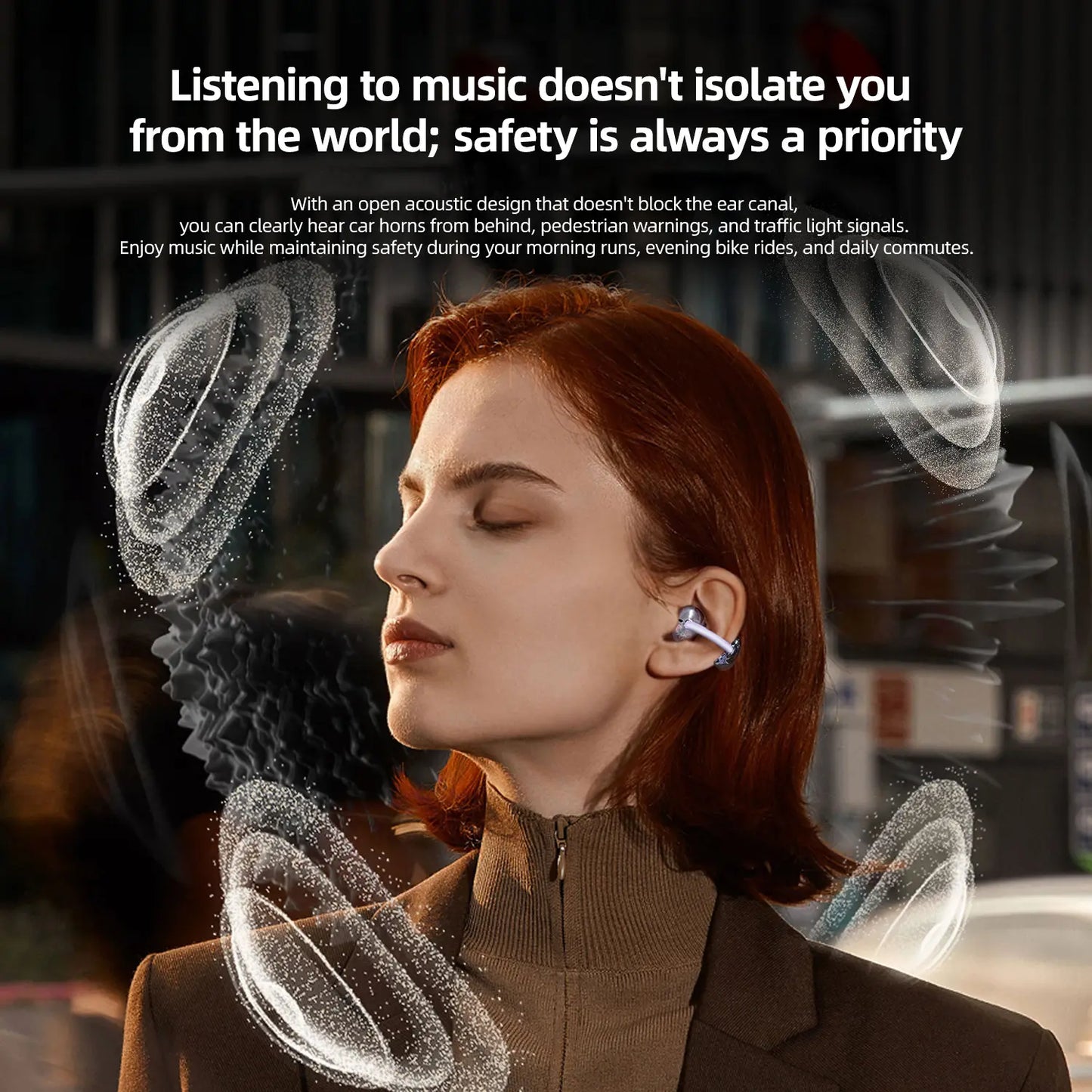 Open Ear Clip On Wireless Earbuds with Bluetooth 6.0 ENC Calls & 100H Playtime