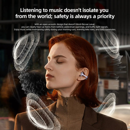 Open Ear Clip On Wireless Earbuds with Bluetooth 6.0 ENC Calls & 100H Playtime