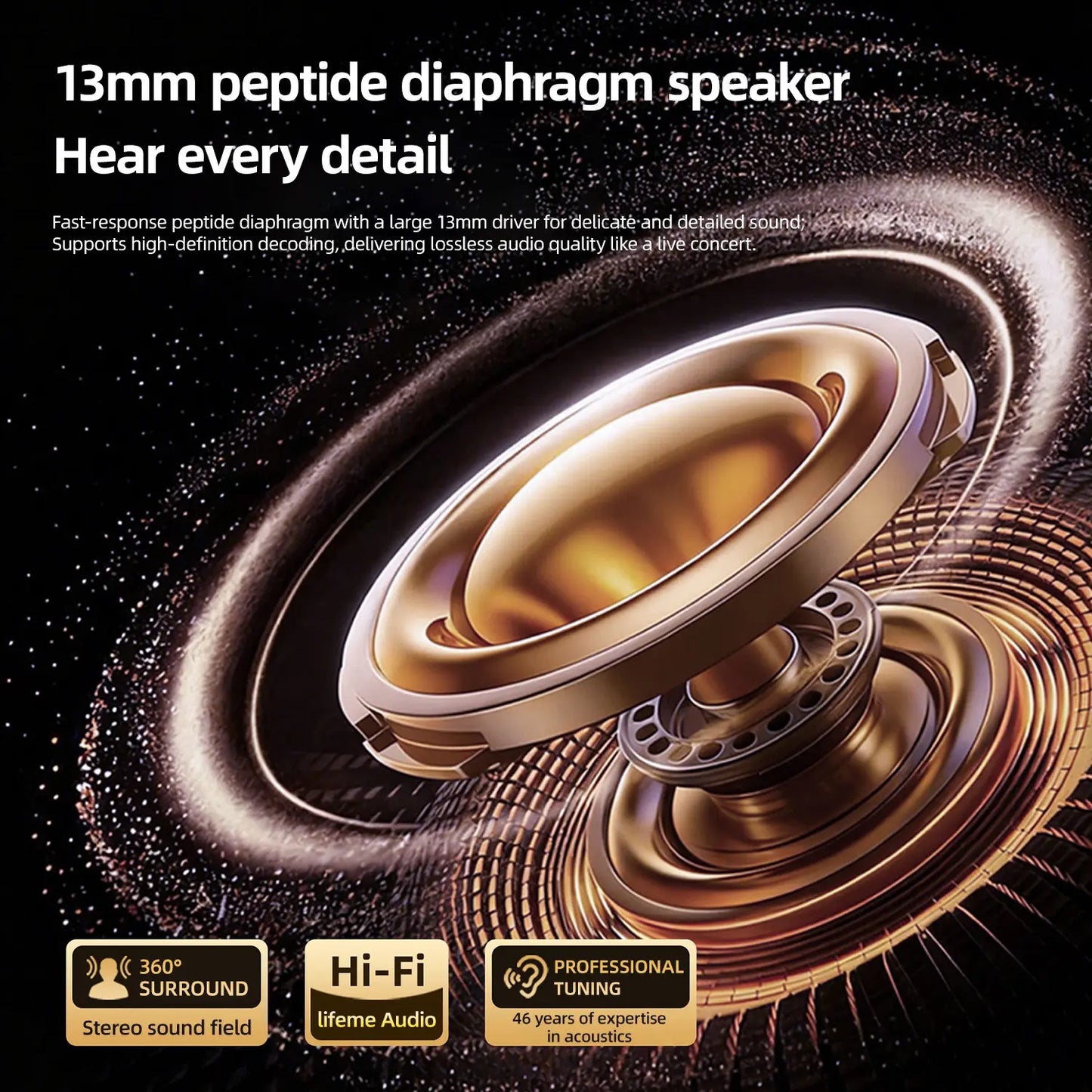 Open Ear Clip On Wireless Earbuds with Bluetooth 6.0 ENC Calls & 100H Playtime