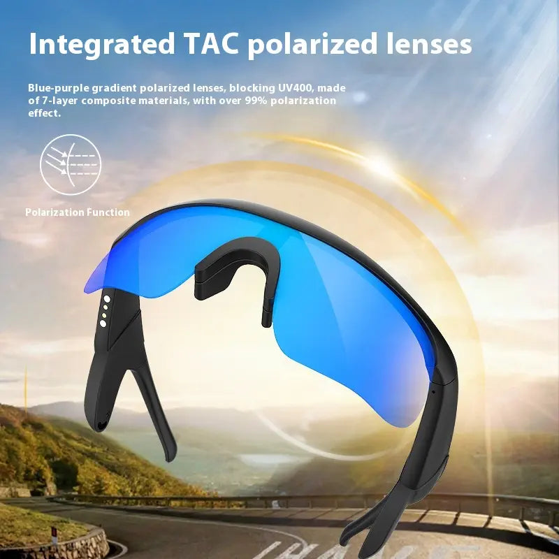 AI Smart Sports Glasses with Open Ear Audio, Bluetooth 6.0 & UV Protection