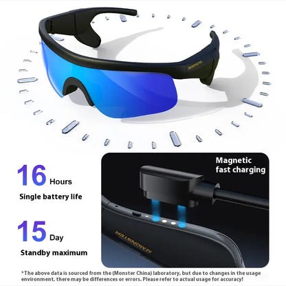 AI Smart Sports Glasses with Open Ear Audio, Bluetooth 6.0 & UV Protection